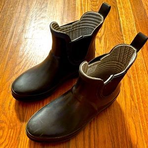 LL Bean Wellie Rain Boots - Black, Womens Size 6